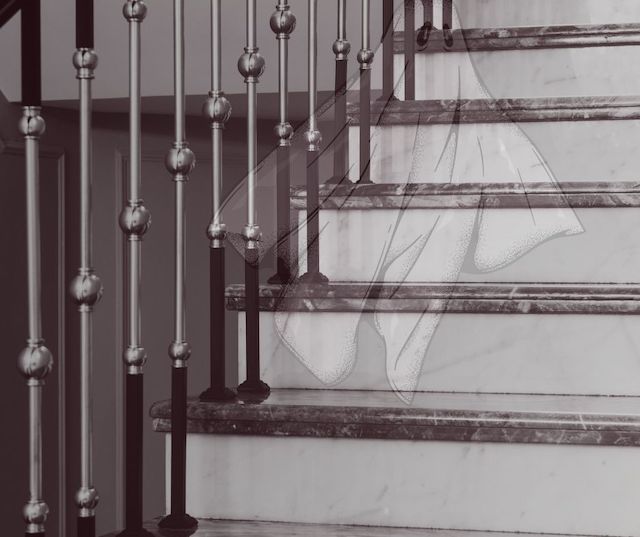 ghost on house stairs